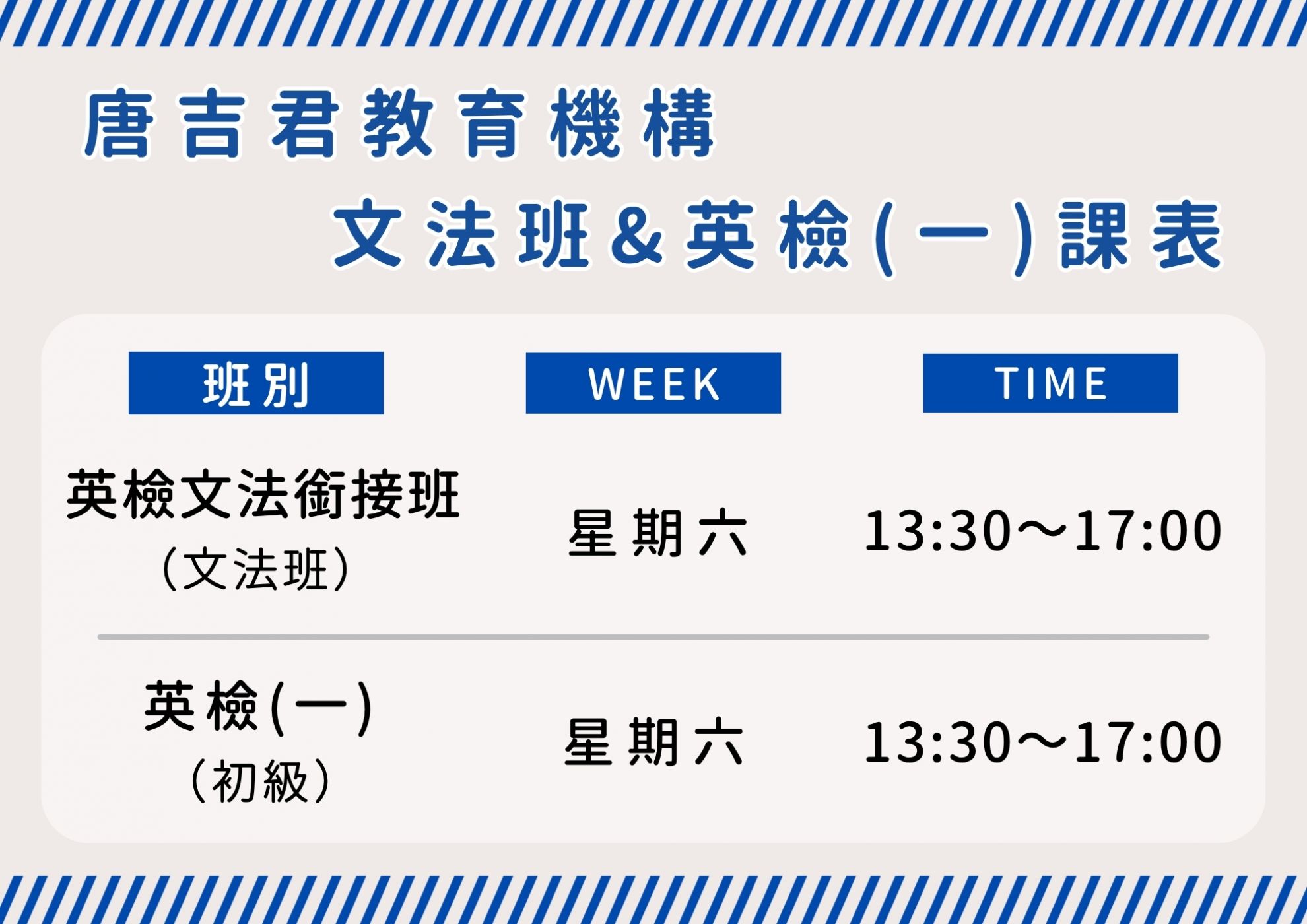 英檢⼀　(英檢初級班)